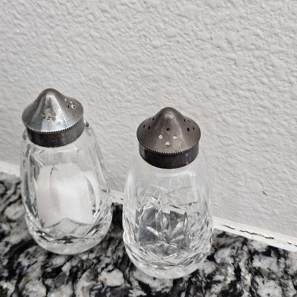 VINTAGE Waterford Crystal LISMORE Salt & Pepper‎ Shaker Set